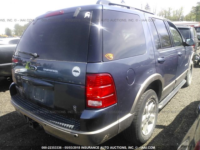 1FMZU74W94UA49663 - 2004 FORD EXPLORER EDDIE BAUER BLUE photo 4