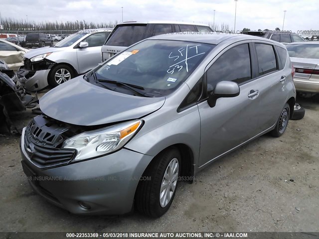 3N1CE2CP5EL434365 - 2014 NISSAN VERSA NOTE S/S PLUS/SV/SL SILVER photo 2