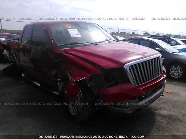 1FTPW14595FB41484 - 2005 FORD F150 SUPERCREW RED photo 1