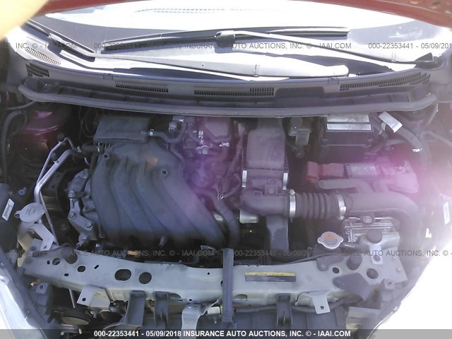 3N1CE2CP1FL424885 - 2015 NISSAN VERSA NOTE S/S PLUS/SV/SL/SR RED photo 10