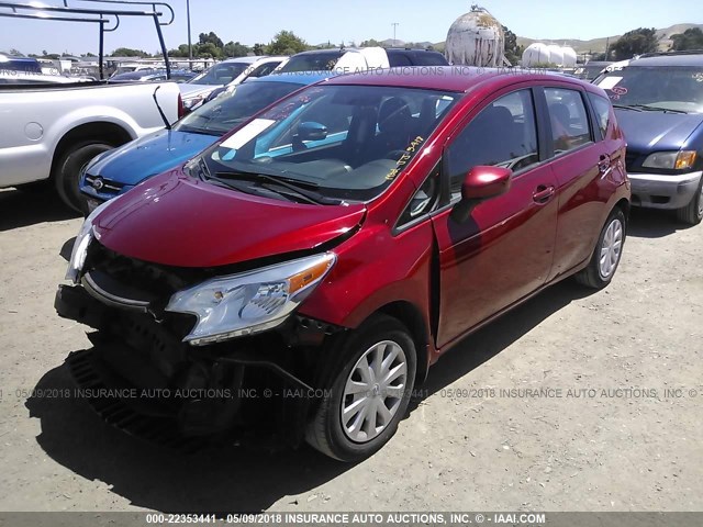 3N1CE2CP1FL424885 - 2015 NISSAN VERSA NOTE S/S PLUS/SV/SL/SR RED photo 2