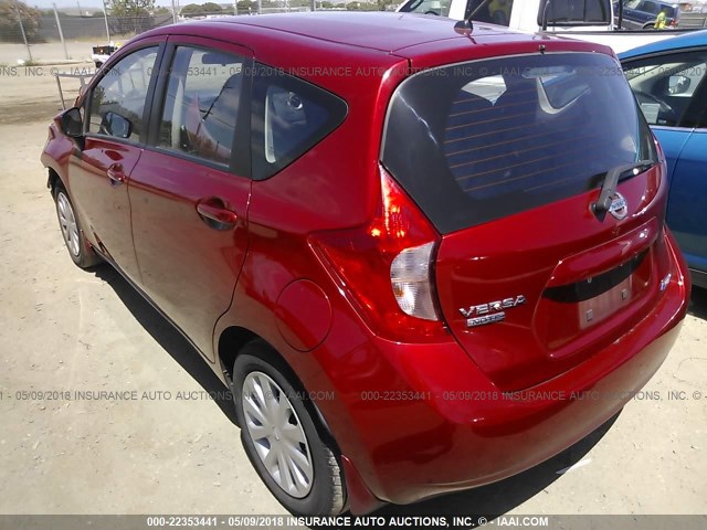 3N1CE2CP1FL424885 - 2015 NISSAN VERSA NOTE S/S PLUS/SV/SL/SR RED photo 3