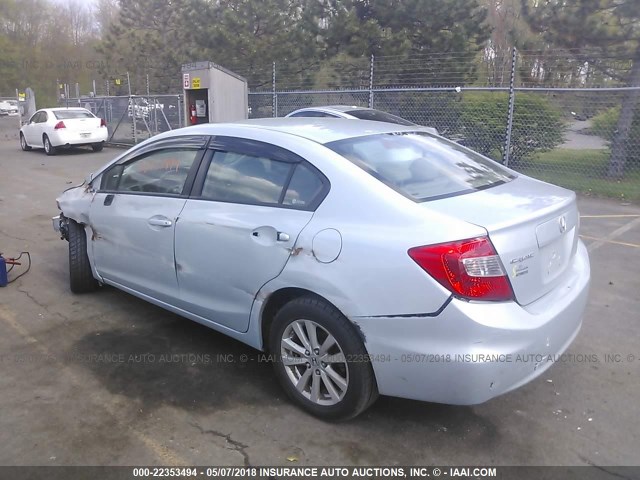 2HGFB2F92CH507666 - 2012 HONDA CIVIC EXL 蓝色 照片 3