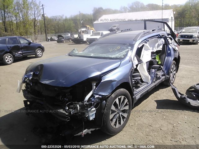 4S4BSANC0F3324208 - 2015 SUBARU OUTBACK 2.5I LIMITED BLUE photo 2