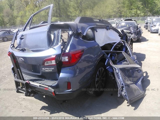 4S4BSANC0F3324208 - 2015 SUBARU OUTBACK 2.5I LIMITED BLUE photo 4