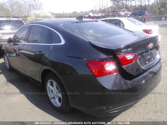 1G1ZB5ST8GF219553 - 2016 CHEVROLET MALIBU LS BLACK photo 3
