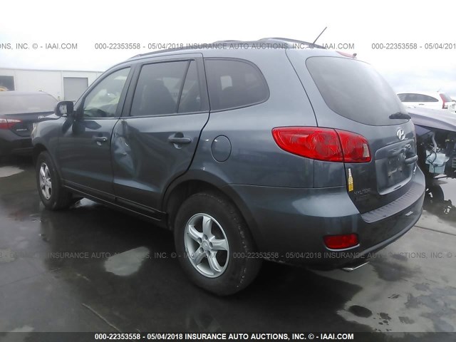 5NMSG73D77H001796 - 2007 HYUNDAI SANTA FE GLS BLUE photo 3