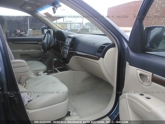 5NMSG73D77H001796 - 2007 HYUNDAI SANTA FE GLS BLUE photo 5