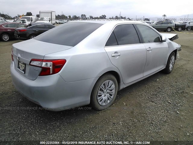 4T4BF1FK9CR216126 - 2012 TOYOTA CAMRY SE/LE/XLE SILVER photo 4