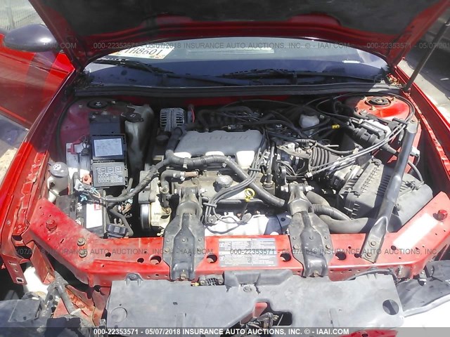 2G1WW12E459271351 - 2005 CHEVROLET MONTE CARLO LS RED photo 10