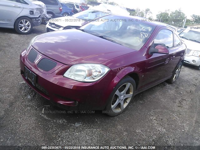 1G2AN15B877172725 - 2007 PONTIAC G5 GT MAROON photo 2