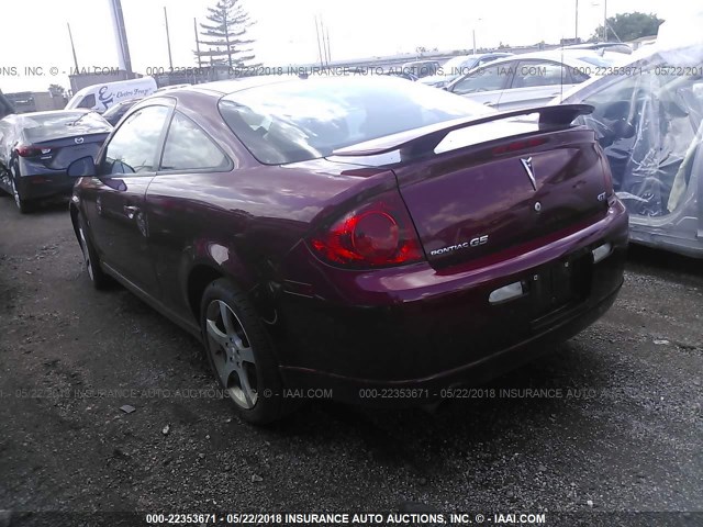 1G2AN15B877172725 - 2007 PONTIAC G5 GT MAROON photo 3