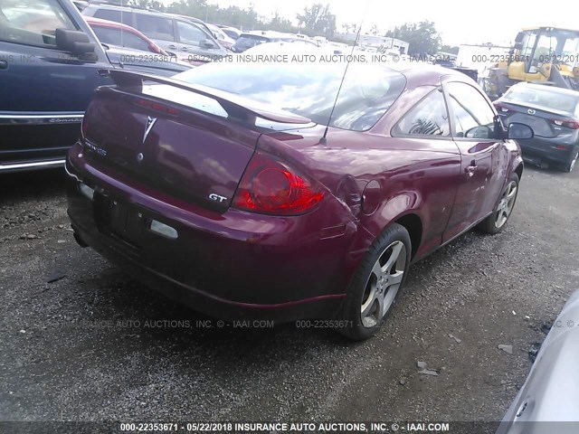 1G2AN15B877172725 - 2007 PONTIAC G5 GT MAROON photo 4