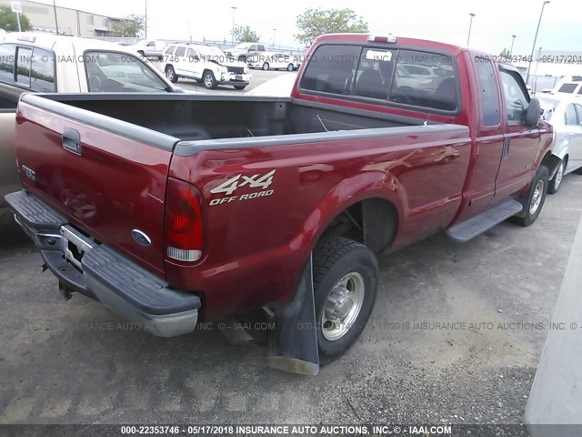 1FTSX31F61EA70034 - 2001 FORD F350 SRW SUPER DUTY RED photo 4