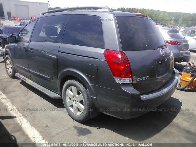 5N1BV28U34N347761 - 2004 NISSAN QUEST S/SE/SL GRAY photo 3