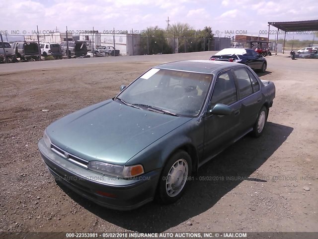 JHMCB7677NC018696 - 1992 HONDA ACCORD EX/EX-R BLUE photo 2