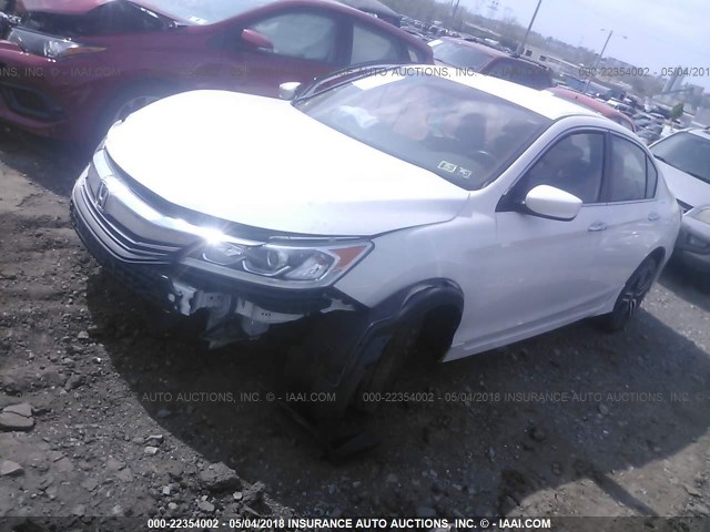 1HGCR2F56GA054507 - 2016 HONDA ACCORD SPORT WHITE photo 2