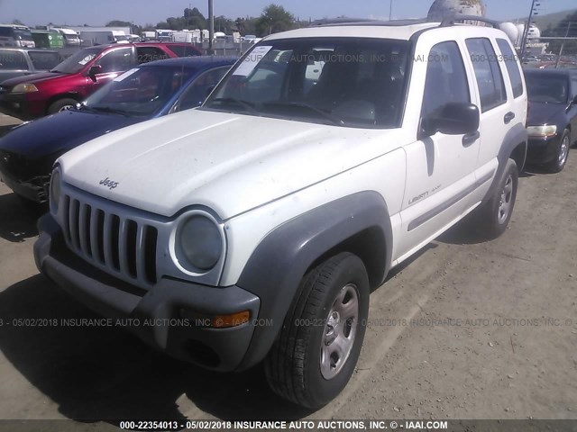 1J4GL48KX2W145916 - 2002 JEEP LIBERTY SPORT WHITE photo 2