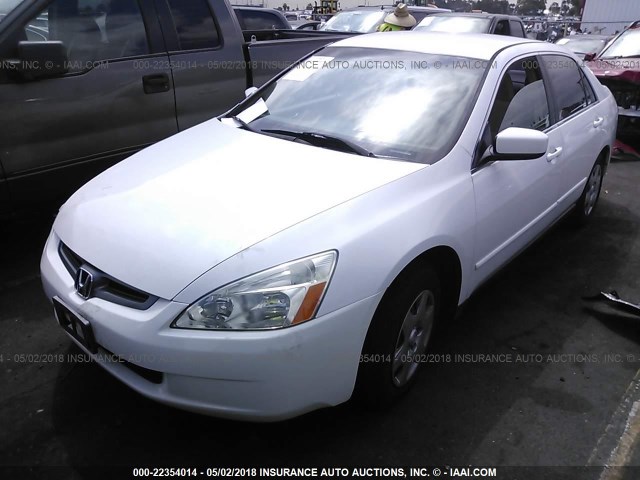 1HGCM56455A064465 - 2005 HONDA ACCORD LX WHITE photo 2