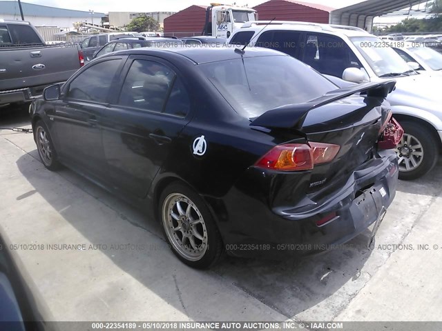 JA3AU86U68U027675 - 2008 MITSUBISHI LANCER GTS BLACK photo 3