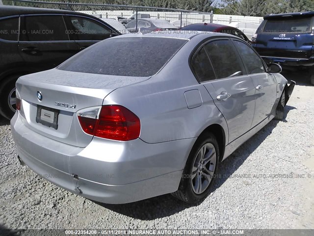 WBAVC73538KP37607 - 2008 BMW 328 XI SULEV SILVER photo 4