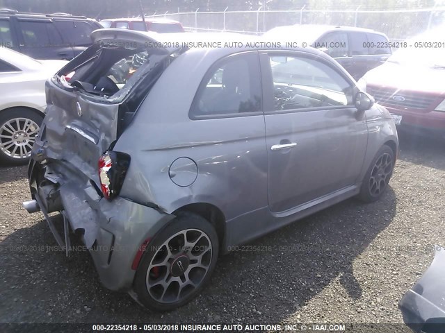 3C3CFFHH7DT607924 - 2013 FIAT 500 SPORT GRAY photo 4