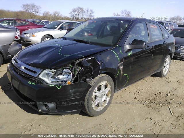 1FAHP35N88W154796 - 2008 FORD FOCUS SE/SEL/SES BLACK photo 2