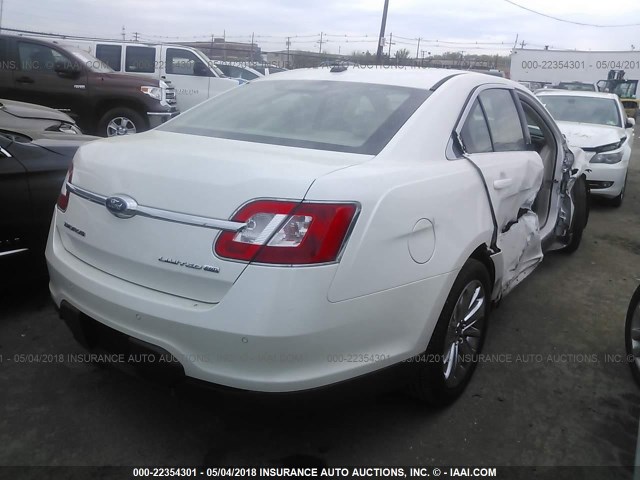 1FAHP2JW3AG151300 - 2010 FORD TAURUS LIMITED WHITE photo 4