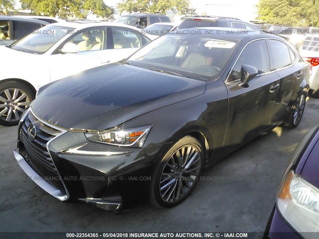 JTHBA1D24H5040229 - 2017 LEXUS IS 200T BLACK photo 2