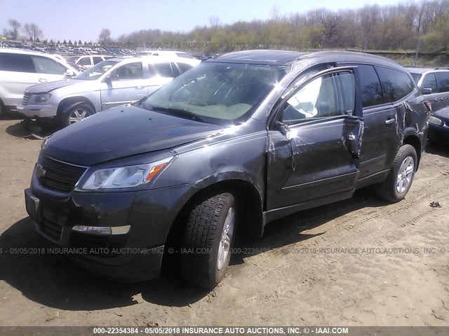 1GNKRFKDXDJ169905 - 2013 CHEVROLET TRAVERSE LS BLACK photo 2