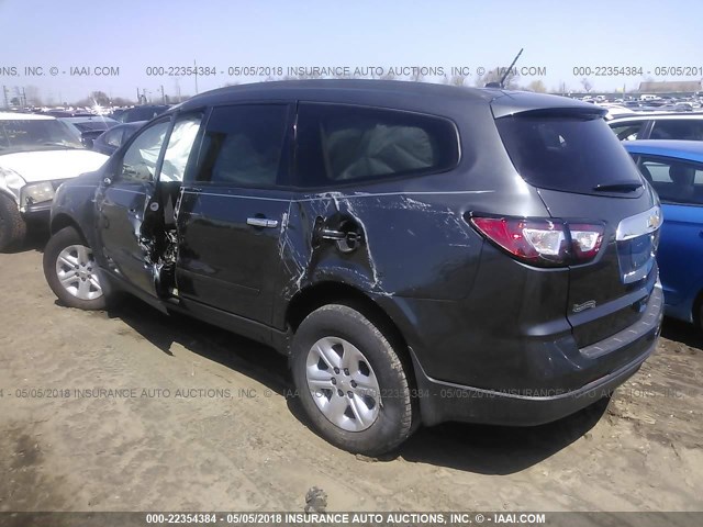 1GNKRFKDXDJ169905 - 2013 CHEVROLET TRAVERSE LS BLACK photo 3