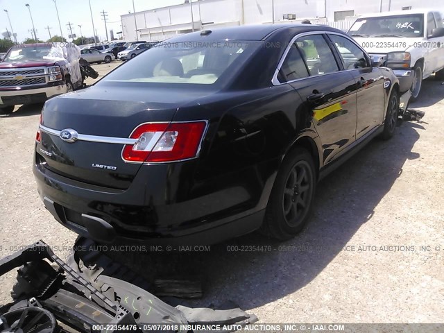 1FAHP2FW3AG134117 - 2010 FORD TAURUS LIMITED BLACK photo 4