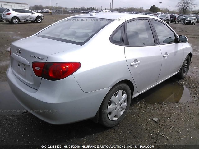 KMHDU46D07U220762 - 2007 HYUNDAI ELANTRA GLS/SE/LIMITED SILVER photo 4