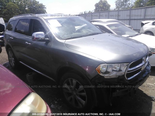 1D4RE4GG5BC662776 - 2011 DODGE DURANGO CREW GRAY photo 1