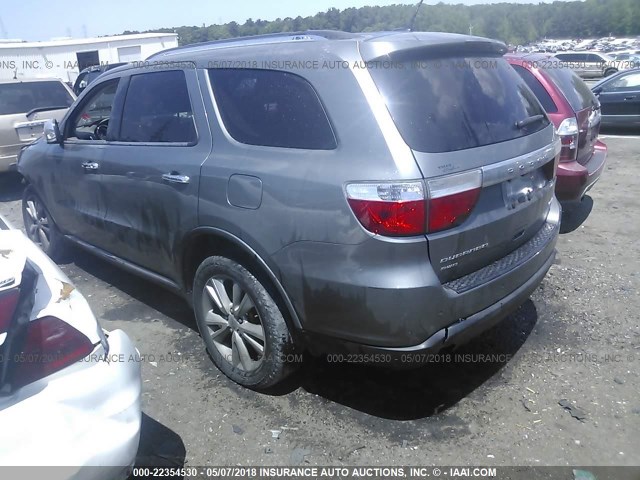 1D4RE4GG5BC662776 - 2011 DODGE DURANGO CREW GRAY photo 3