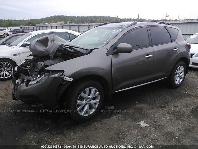 JN8AZ1MU6CW113647 - 2012 NISSAN MURANO S/SL/LE BROWN photo 2