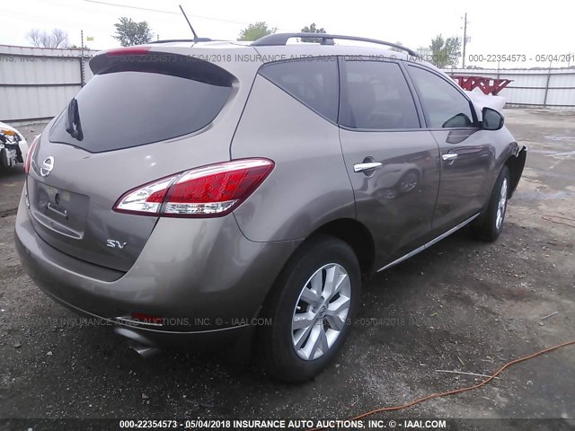 JN8AZ1MU6CW113647 - 2012 NISSAN MURANO S/SL/LE BROWN photo 4