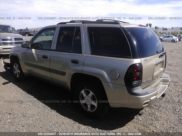 1GNDS13S452231825 - 2005 CHEVROLET TRAILBLAZER LS/LT TAN photo 3