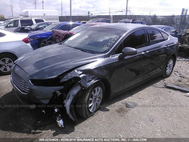 3FA6P0G74GR183895 - 2016 FORD FUSION S GRAY photo 2