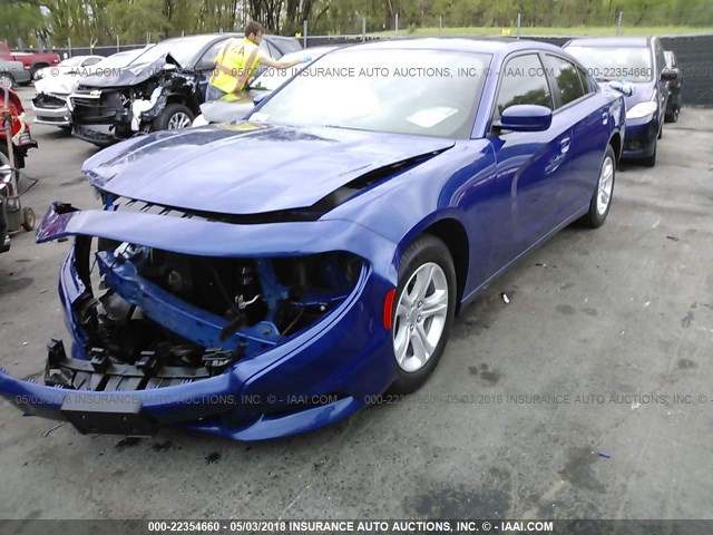 2C3CDXBG7JH232133 - 2018 DODGE CHARGER SXT BLUE photo 2