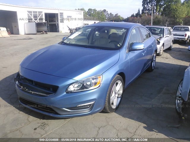 YV1612FS0E2292198 - 2014 VOLVO S60 T5 BLUE photo 2