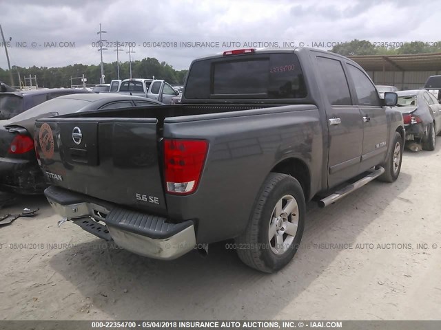 1N6BA07A36N532663 - 2006 NISSAN TITAN XE/SE/LE GRAY photo 4