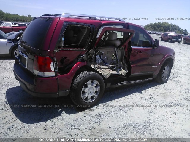 5LMEU68H93ZJ39754 - 2003 LINCOLN AVIATOR RED photo 4