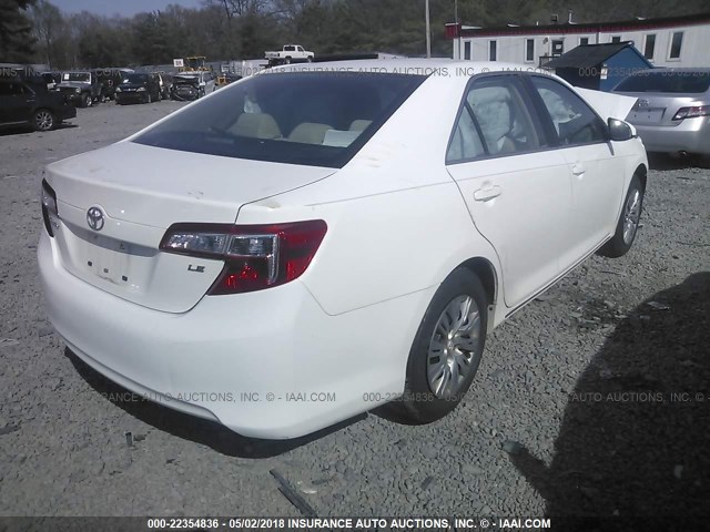 4T1BF1FK9DU290206 - 2013 TOYOTA CAMRY L/SE/LE/XLE 白色 照片 4