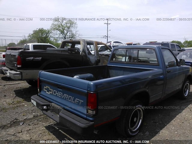 1GCCS14R5M8104013 - 1991 CHEVROLET S TRUCK S10 BLUE photo 4