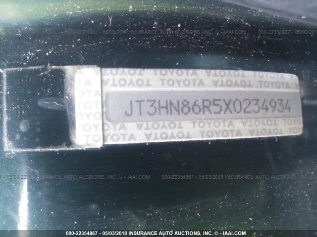 JT3HN86R5X0234934 - 1999 TOYOTA 4RUNNER SR5 GREEN photo 9