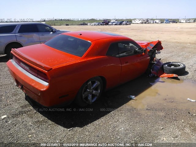 2B3LJ54T59H591299 - 2009 DODGE CHALLENGER R/T ORANGE photo 4