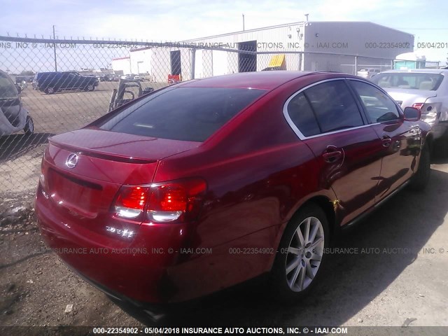 JTHBH96S765040620 - 2006 LEXUS GS GENERATION 200 300 RED photo 4