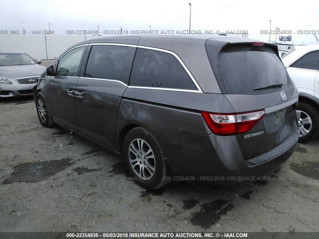 5FNRL5H67BB056901 - 2011 HONDA ODYSSEY EXL GRAY photo 3