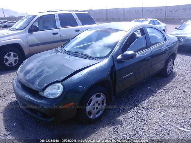 1B3ES46C4YD860692 - 2000 DODGE NEON ES GREEN photo 2